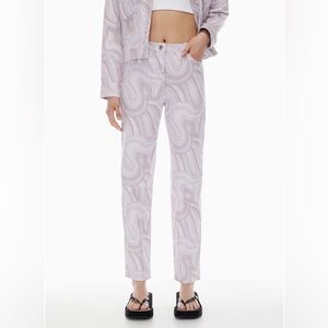 Wilfred MELINA Pastel Purple Soft Swirls Neutral Patterned High Waisted Jeans